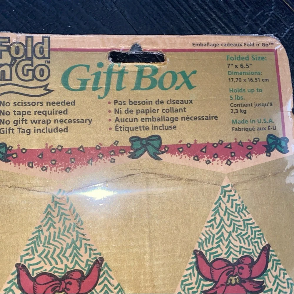 Vintage Fold N' Go Christmas Tree Poinsettia Snowflake Gift Box Lot of 3 Sealed‎